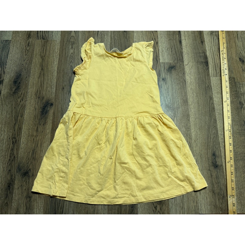 H&M Dress Youth Girls Size 6/7 Yellow Ruffled Sleeve A-line